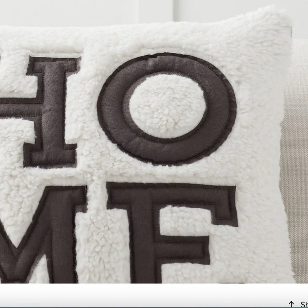 HOME Pottery Barn Faux Fur Sherpa Trimmed Pillow Cover (only) 20